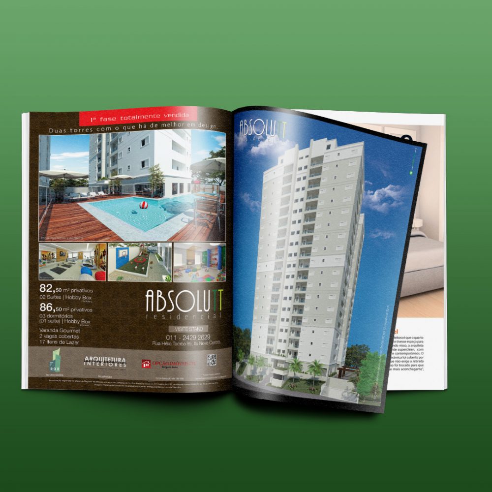 Composição de 3D + Revista Absolutt